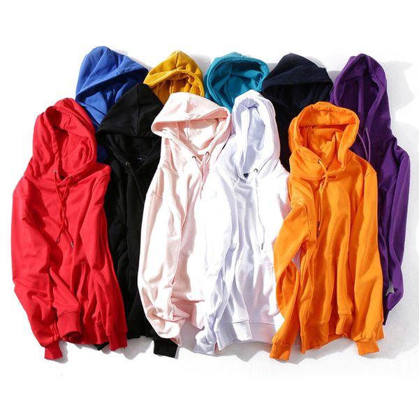 

terry pullover large size white hoodie pullover casual solid color hoodie mensolid color net casual wear couple's coat coat, Black
