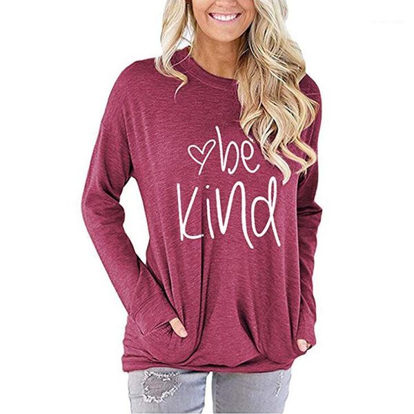 

neck fashion female with pockets spring womens letter printed tshirts solid long sleeve designer ladies tees crew, White