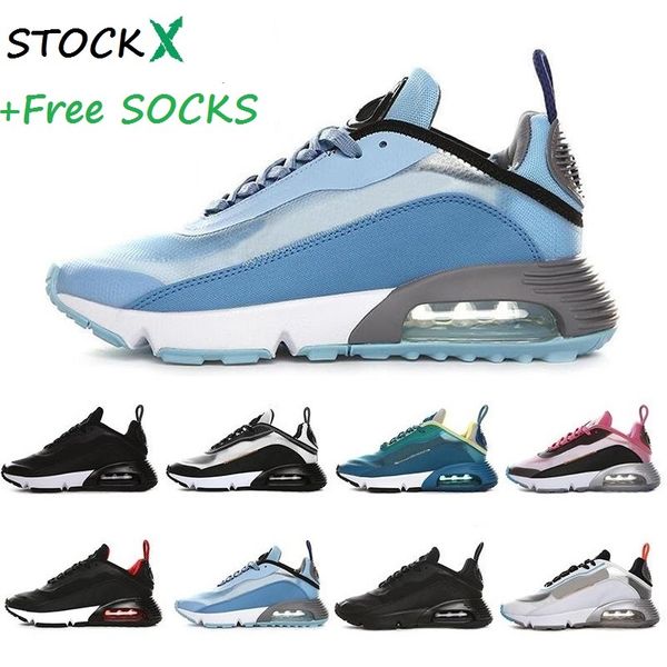 

stock x men women running shoes 2090 breathable air cusion desingers triple black white pink grey casual sneakers 36-46