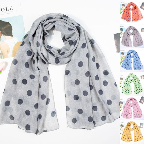 

vintage silk satin scarf thin shawls elegant women ladies pure wave point print chiffon wrap shawls headband soft long scarf, Blue;gray