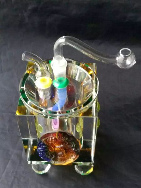 Chaleira de cigarro de vidro cristal colorido Bongs Oil Burner Pipes Tubulações De Água Tubulação De Vidro Oil Rigs Smoking Livre Shippin