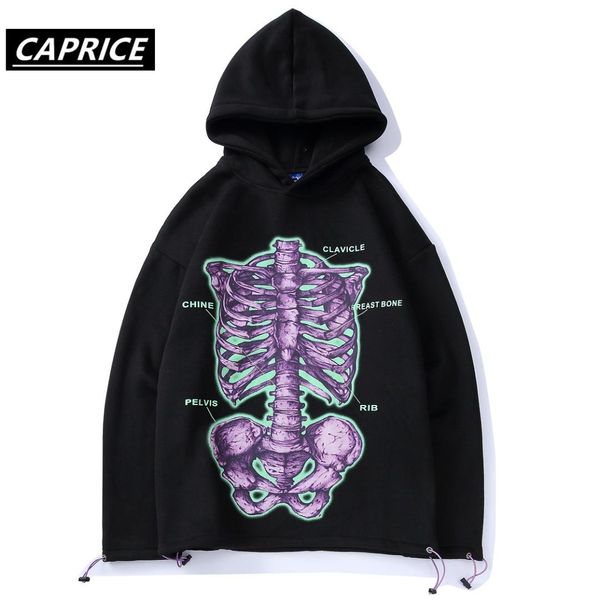 

творческий череп печати пуловеры толстовка толстовка 2019 streetwear hip hop hipster punk rock повседневный сыпучие hoodie tops, Black
