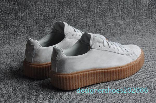 

womens rihanna riri fenty platform creeper velvet pack burgundy black grey color brand ladies classic casual shoes d06