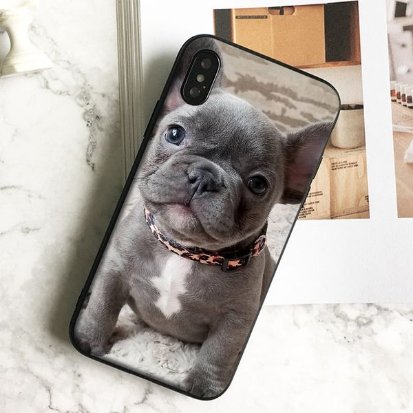 

capa luxury french bulldog phone case for iphone 11 pro xs max xr 8 7 6s plus 5 se case soft black tpu silicone cover.