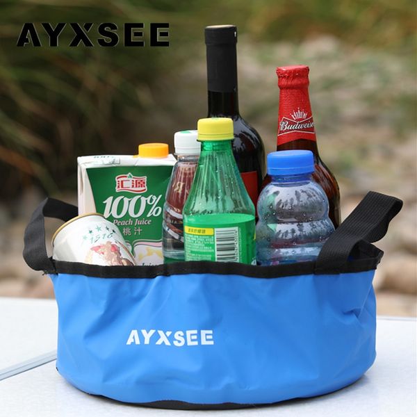 

ayxsee 7.5l fishing self-driving tour camping wash round folding thickened pvc travel portable washbasin foot basin