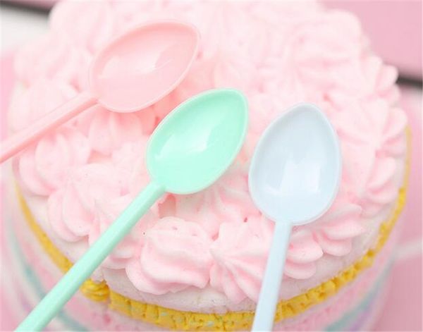 

portable coffee tea spoon long handle disposable mini ice cream tools party supplies plastic kitchen accessories