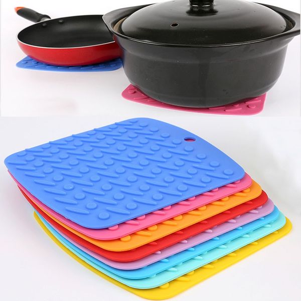 

silicone meal pads food grade non-slip heat resistant mat thicken anti scalding coasters home kitchen tool dhl ship xd20113