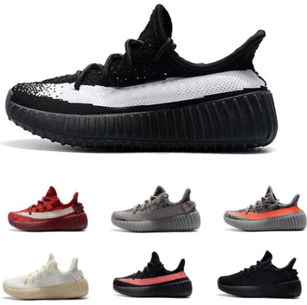 

2020 designer-kanye beluga kids running shoes new popular zebra cream white black boys girls kids kanye west shoes sneakers with box
