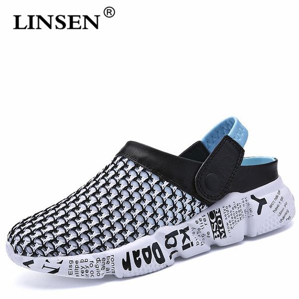 

plus size 39-46 fashion slides shoe men summer sandals breathable mesh sandal summer beach men shoes water man slippers sandalia, Blue;gray