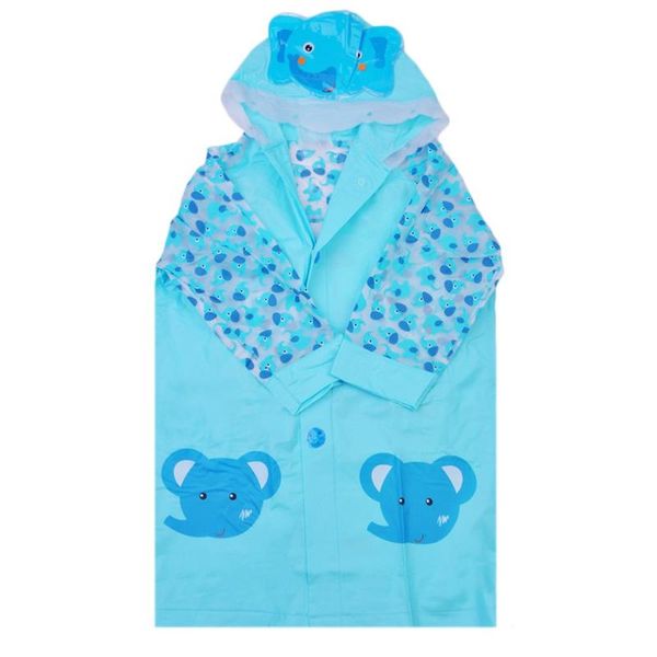 

new baby raincoat autumn spring toddler hooded flower pattern waterproof raincoat children casual outwear kids clothing, Blue;gray