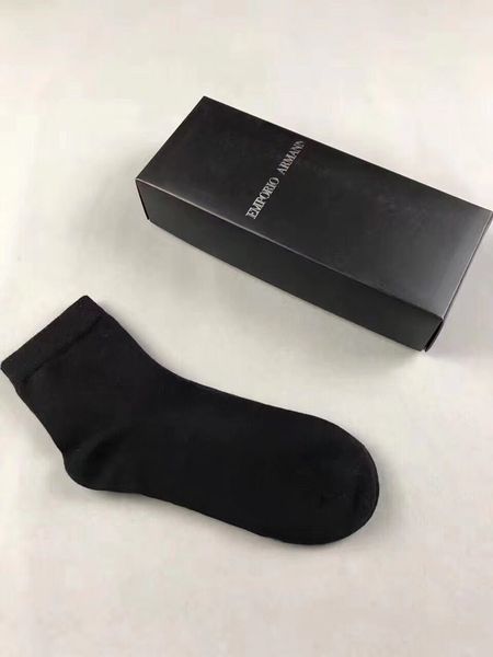 

leisure socks absorb sweat, prevent foot odor men luxury designer brand 1a armani socks 1a new, Black