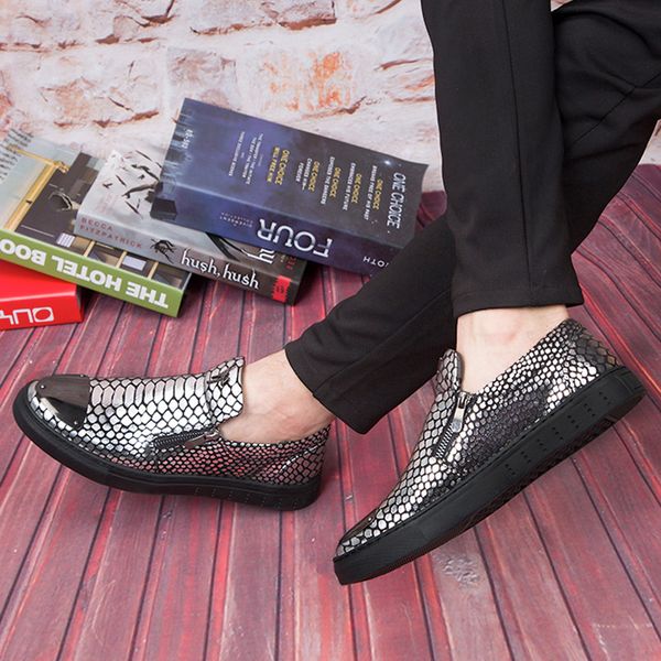 

leather men's leisure shoes thick-soled brit lazy shoes, Black