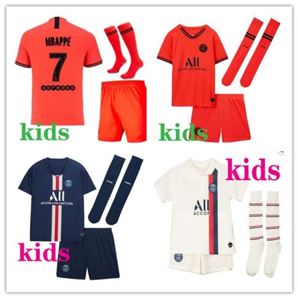 

19 20 kids football kits mbappe cavani icardi soccer jersey kids 2019 2020 football kits maillot de foot, Black