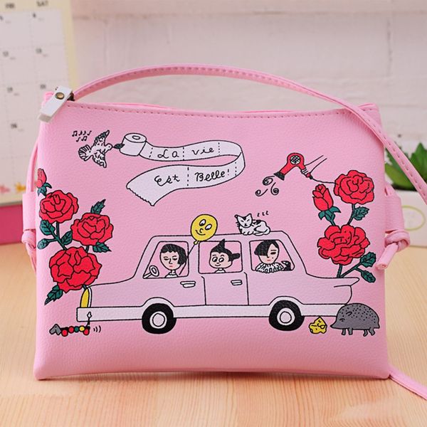 

nice cute pu leather cartoon women girl waterproof crossbody bag purse shoulder bag makeup shopping