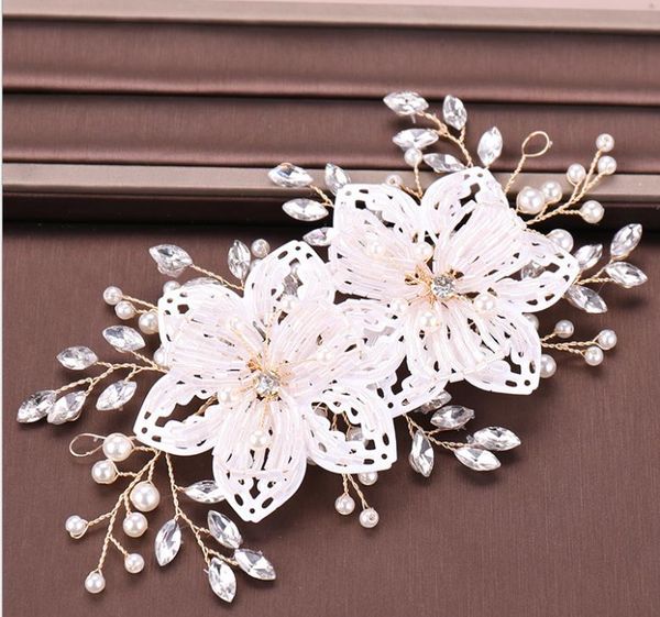 

bridal tiara european and american new hair band handmade flower hair accessories bridal wedding accessories, Silver