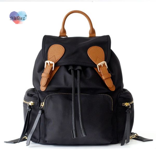 

nuleez backpack bag women portable oxford snd cowhide waterproof big capacity