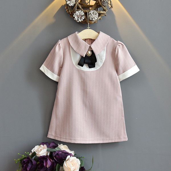 

dulce amor baby girls dresses girl clothing весна лето с коротким рукавом полосатое платье с бантом повседневные детские платья для девочек, Red;yellow