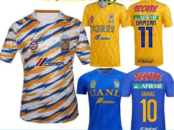 

Gignac 18 19 mexico club tigre uanl yellow home 3rd occer jer ey 6 tar varga h ayala o a 2018 2019 away blue football