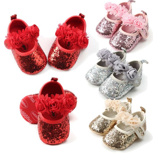 

2019 new baby newborn toddler girl crib shoes pram prewalker anti-slip sneakers soft, Black