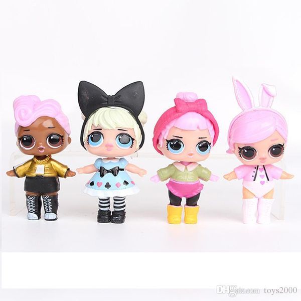 

9cm lol doll with feeding bottle american pvc kawaii children toys anime action figures realistic reborn dolls for girls 8pcs lot k0194
