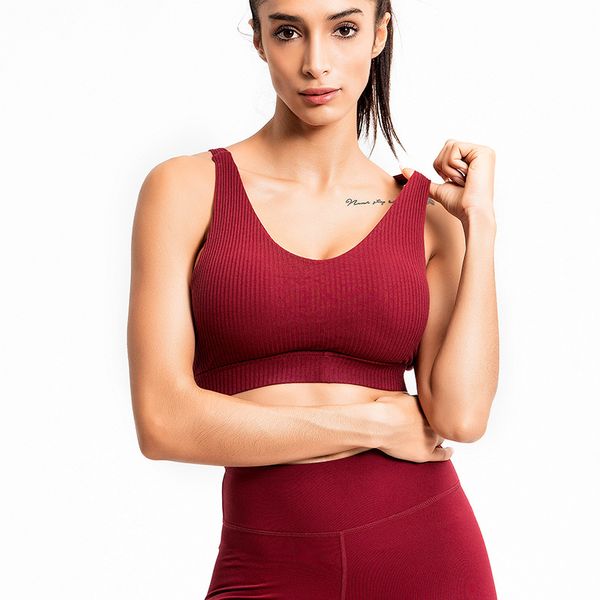 

yoga clothing women's quick-drying sweat-absorbing fitness bra running sports underwear u-neck design without steel ring, White;black