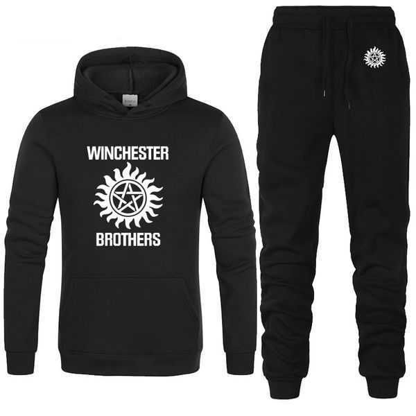 

сверхъестественное толстовка мужчины winchester bros печатных мужские толстовки флис мужская толстовка повседневная мода мужчины толстовки б, Gray