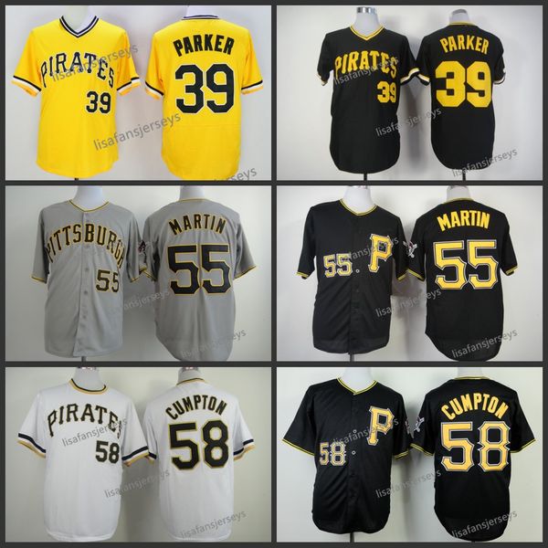 

mens baseball jerseys 39 dave parker 55 russell martin 58 brandon cumpton home away road embroidered stitched baseball jersey, Blue;black