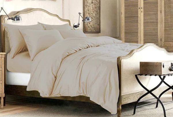 

100% egyptian cotton bedding 1600 tc duvet cover pillowcases size 210x210cm white ivory kaqi gray colors 4 pieces set customize