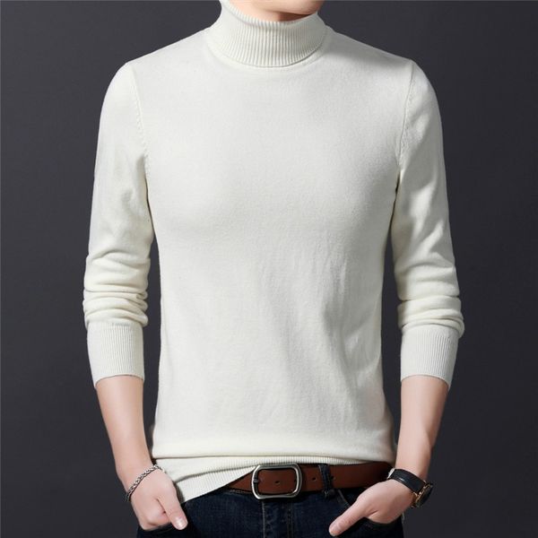 

мужская осень зима сплошной цвет водолазку основывая рубашка теплый свитер два диких отворотом f39 высокого качества, White;black