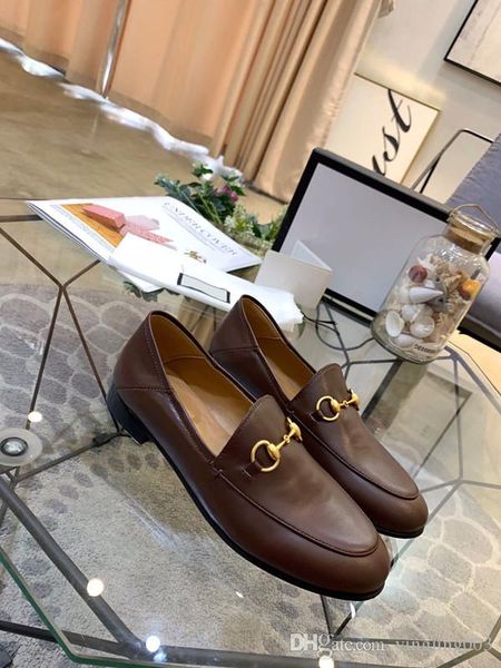 

classic male half slippers authentic soft cowhide flat bottom metal buckle hair slippers luxury designer woman shoes mq19042001, Black