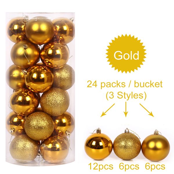 

24pcs multi usage christmas balls baubles 4cm hanging ball ornaments decorative shatterproof xmas balls for festival decor golde