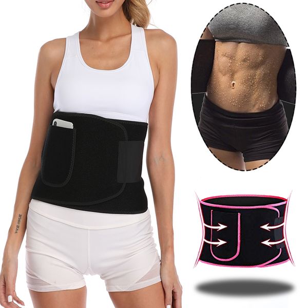 

waist trimmer for men & women sweat sauna waist trainer neoprene slimming corset belt body shaper weight loss modeling shapewear, Black;white