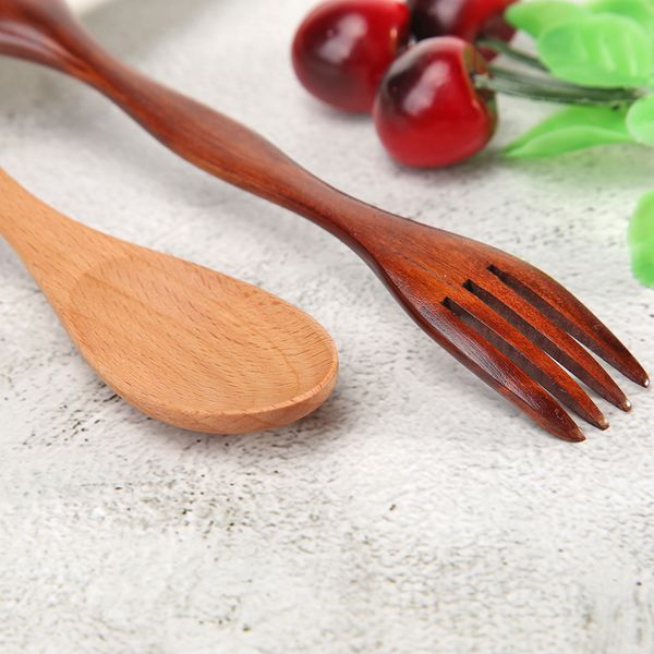 

double head wooden spoon bamboo kitchen cooking utensil tool soup teaspoon catering kids spoon kitchenware for rice soup