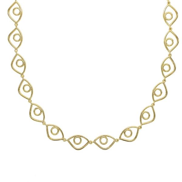 

2020 new choker necklaces kolye lucky evil eye chain necklace gold color vintage multi layered fashion jewelry for women, Golden;silver
