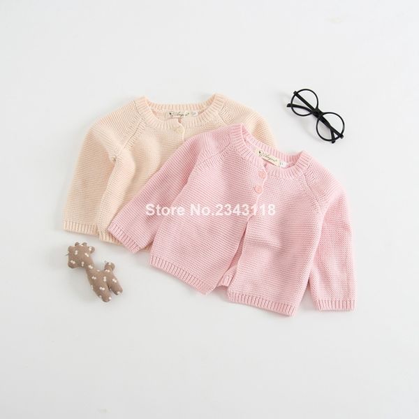 

autumn winter baby girls pure cotton long sleeve sweater coats infant kids casual knitted cardigan jackets children clothes, Blue;gray