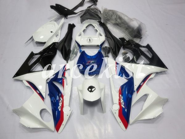 

new abs motorcycle fairings kit fit for bmw s1000rr 2009 2010 2011 2012 2013 2014 hp4 09 10 11 12 13 14 bodywork set custom white blue
