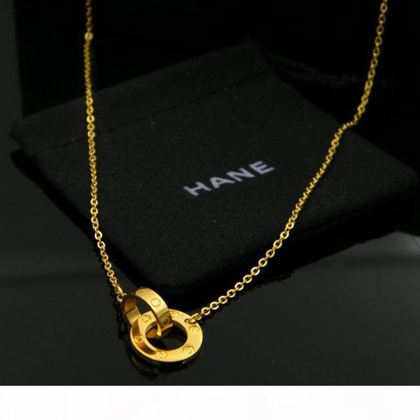 

fashion women necklace stainless steel zircon "love" necklaces for women fashion jewelry gift for wedding, Silver