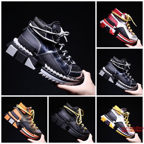 

2019 super fire four seasons new hit color thick bottom shoes men s wild increase couple sports shoes leather shock absorber old shoes men, Black