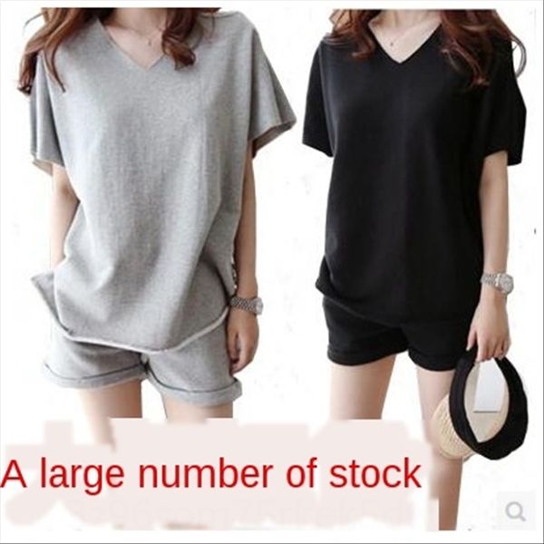 

платья больших размеров шорты одежда женская 2020 летняя одежда 200 цзинь рыхлый футболку жира мм случайные шорты спортивный костюм, White