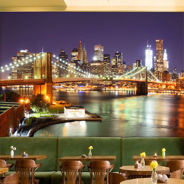 Custom 3d Mural Wallpaper New York City Night Modern Dining Room Living Room Bedroom Home Decor 3d Wallpaper Roll Landscape Good Wallpaper Hd Good