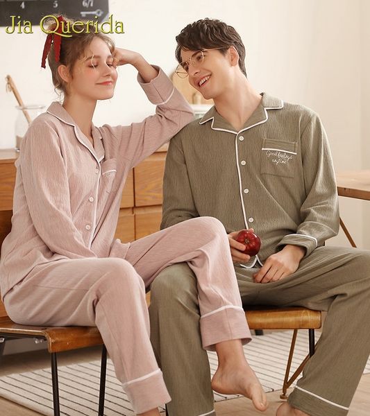 

j&q pyjamas men 2019 spring mens home wear clothing 2 pcs fashion sleepwear solid match couples sleep set gentleman pijama set, Black;brown