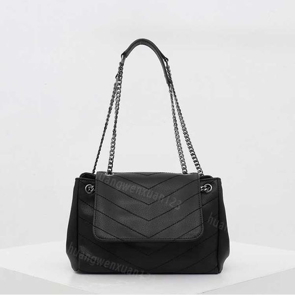 

women large designer black leather totes luxury handbags purses ladies shoulderbag messenger bag simple chain bag m1752