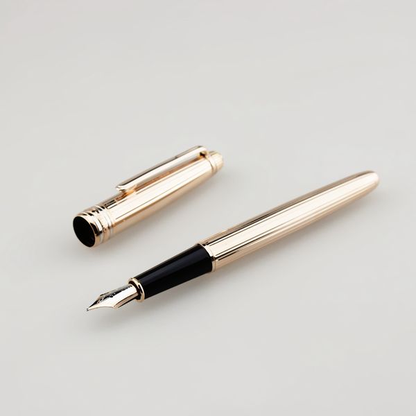 

ag925 18k golden metal fountain pens men gold cap ink pens office school supplies classique carving women men stationery product