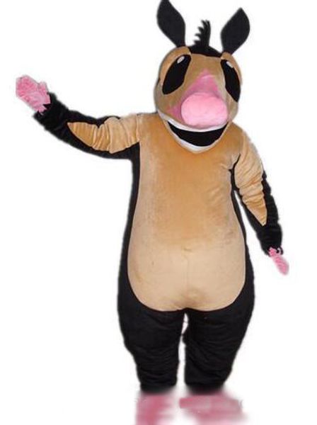 

2018 a black mouse mascot costume with brown belly for to wear, Red;yellow