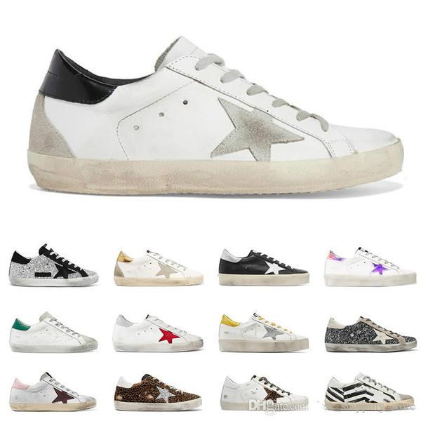 

Fa hion luxury brand de igner men and women hoe golden goo e ggdb old tyle port hoe black white ilver leather ca ual hoe