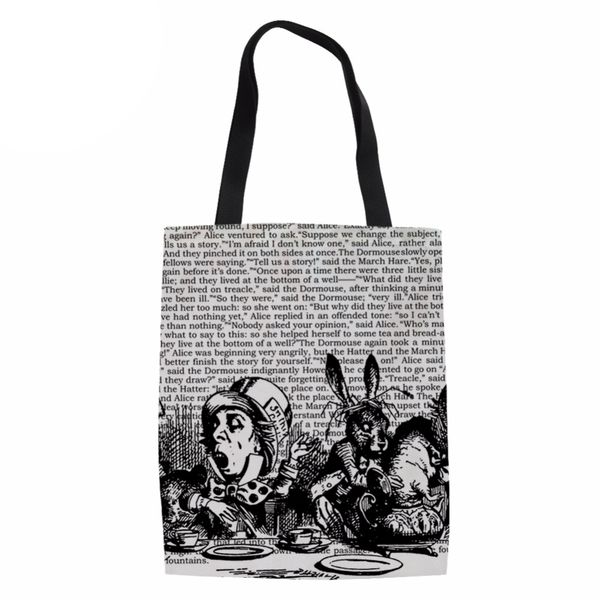 

noisydesignscanvas сумочка мода coth сумка для подростков девочек покупки tote bag alice vintage print дамы сумки пляжная сумка