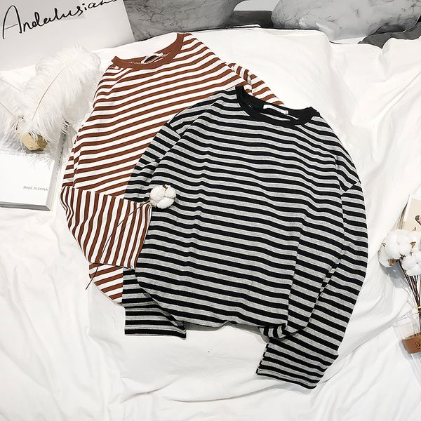

spring new t shirt men fashion striped casual long-sleeved t-shirt man streetwear hip-hop loose tshirt trend wild male, White;black