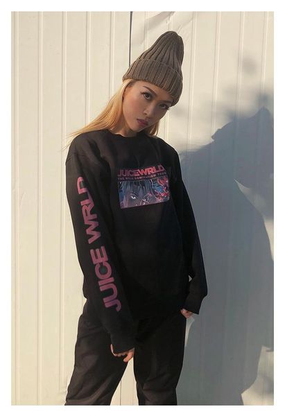 

men women sweatshirts juice wrld the wrld domination tour hoodie spring autumn, Black