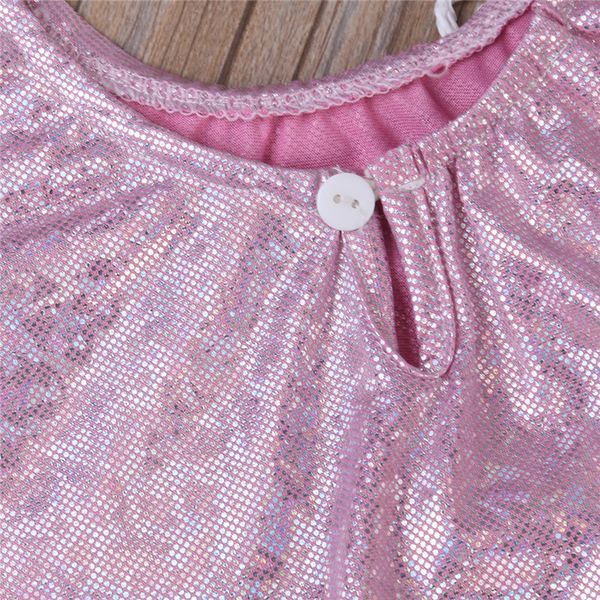 

emmababy summer new toddler kids baby girls bodysuit short sleeve sequin beach lovely jumpsuit palysuit one-piece age 2-7t, White