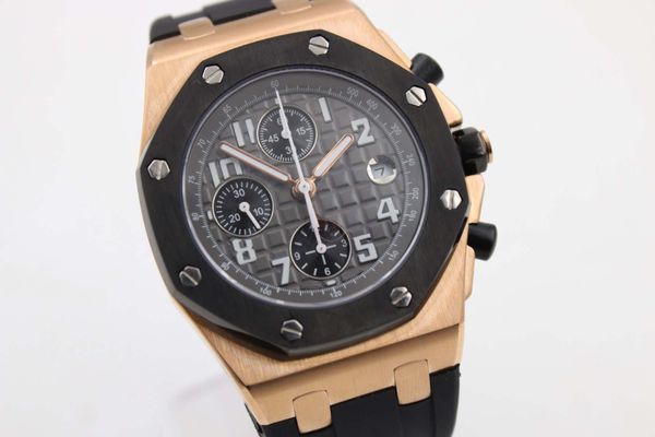 

Мужские часы 42MM серый циферблат люкс Royal Oak кварцевый Rubber Band прилетом хронометр ча